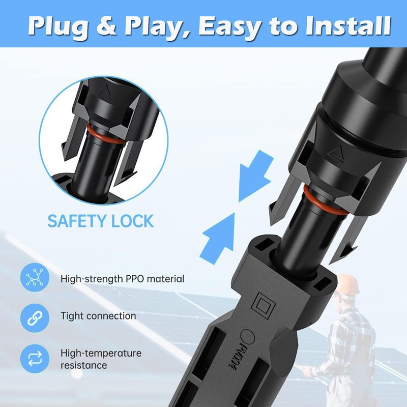 TRAMILY Branch Connector, Solar Panel Connector Y Branch Pair MMMF+FFFM