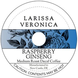 Raspberry Ginseng Medium Roast Decaf Coffee (Single Serve K-Cup Pods) (Gourmet, Naturally Flavored, Whole Coffee Beans) (12 pods, ZIN: 577689) - 2 Pack