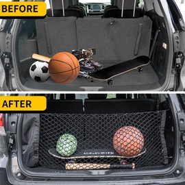 Maxzina Cargo Net Compatible with 2014-2025 2026 Toyota Highlander Truck Bed Cargo Net 3.38'×1.44' Double Layer Envelope Style Dense Mesh Trunk Organizer for 2025 Highlander Exterior Accessories