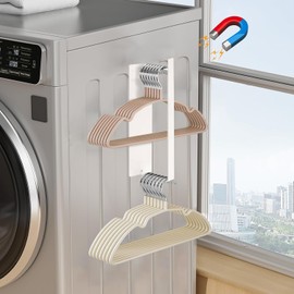 2 Pack Magnetic Hanger Holder for Laundry Room Organization and Storage Magnetic Hanger Organizer Storage Rack for Dryer