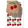 Pair of Cherries on Stem Cherry Fruit Temporary Tattoo Water