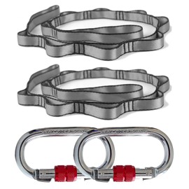 PRIOR FITNESS Aerial Yoga Hammock Accessories - Daisy Chain + Carabiners - for Yoga Hammock, Yoga Swing, Aerial Silks Accessories