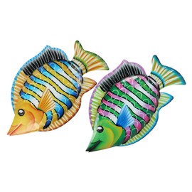 Ipetboom 2Pcs Metal Fish Wall Decor Vibrant Iron Fish Wall Art for Home Garden Modern Design for Indoor Outdoor Decoration