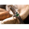 CLADDAGH 10mm Green Emerald Heart 925 Sterling Silver Friendship Ring,