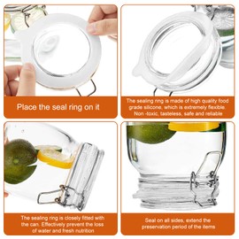 3.75" Rubber Seals for Glass Jars, 10 Pack Silicone Gasket Replacement for Mason Jars, Airtight Leakproof Gaskets Rubber Gasket Rings for Regular Mouth Canning Jar (Whtie)