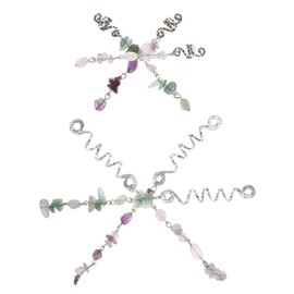 SAFIGLE 6pcs Dreadlock Hair Accessories with Natural Stone Pendants Vintage Boho Hair Charms and Beads Comfortable and Stylish for Women and Girls