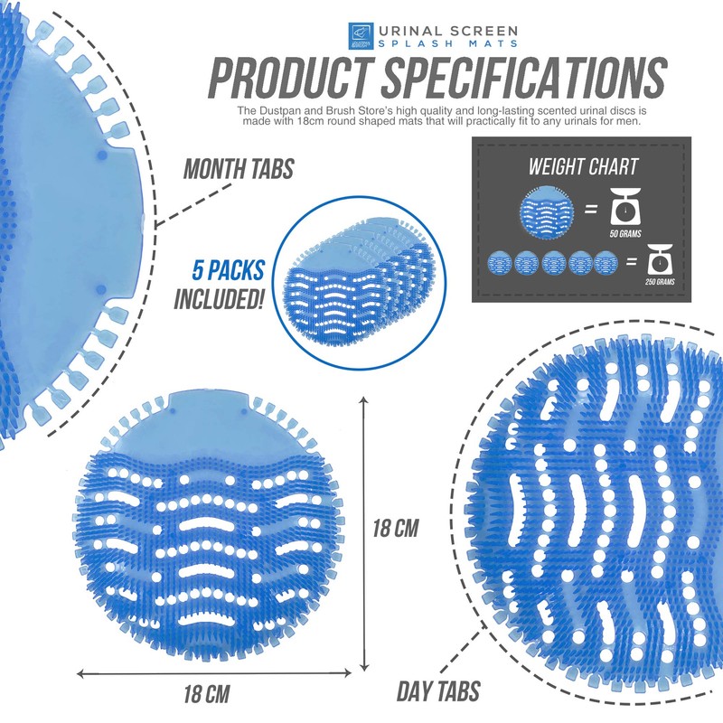 Urinal Screen Splash Mats, Scented Toilet Deodorizer and Urinal Splash