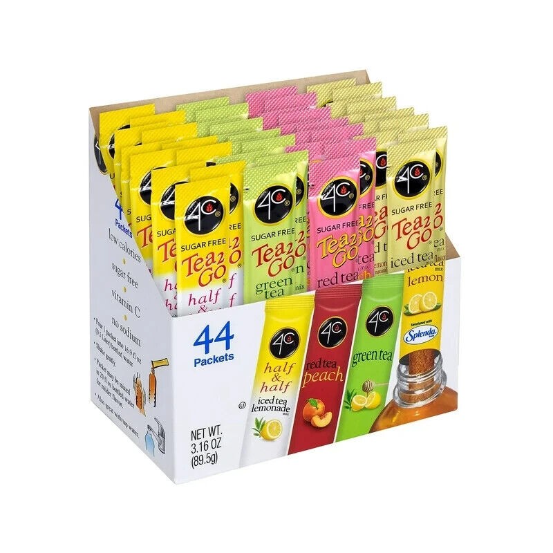 4C Iced Tea Mix Variety Pack Sugar-Free Green, Red, Lemon