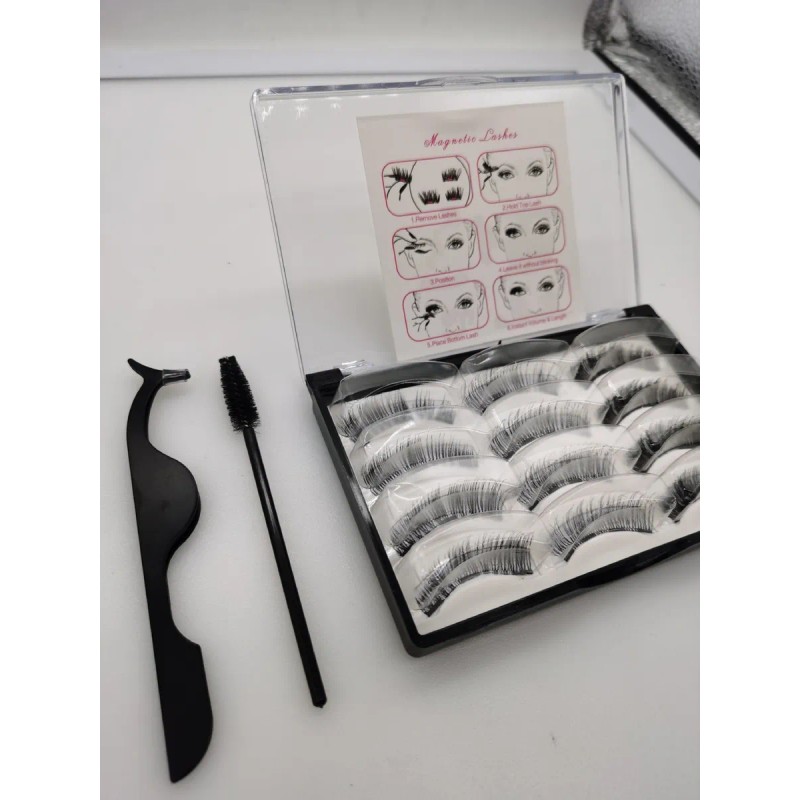 Pestañas Postizas Magnéticas Kit Con Aplicador Clip Pestañ