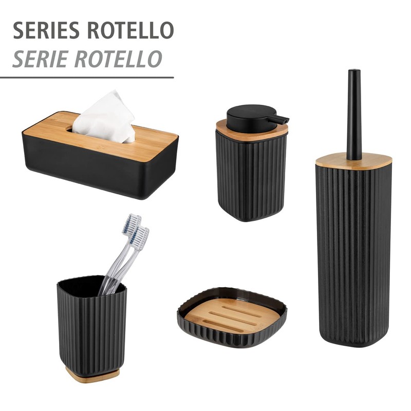 WENKO Rotello Toilet Brush Set Black