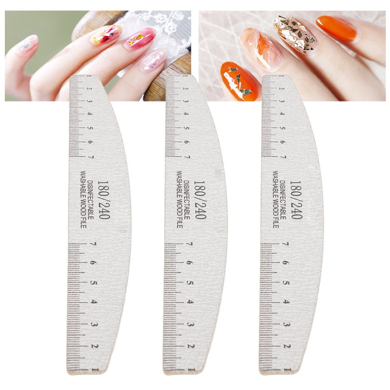 50Pcs Nail Files 180 240 Grit Multifunctional Washable Nail Art