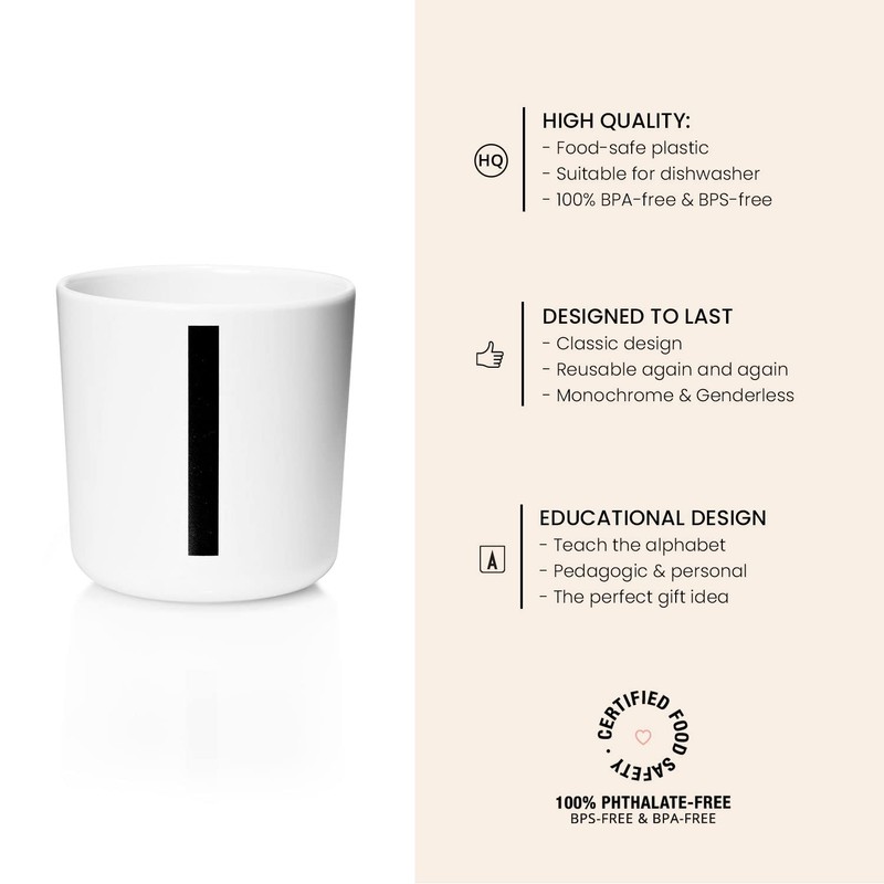 Design Letters Melamine Sippy cups for Baby 7 Oz A-Z