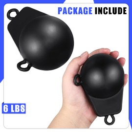 Zonon 6 Lbs Downrigger Weight Coated Ball Fishing Downriggers Sinker for Downriggers, Black