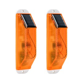 DUTTY Traffic Warning Lights, Solar Strobe Warning Light, Suitable for Bridges, Night Driving, Fences, Road guardrails, Truck roadblock Emergency, Construction, Traffic Safety, etc, 2pcs