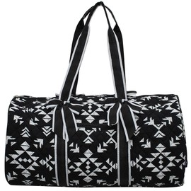 NGIL Quilted Weekend Travel Overnight 20" Large Duffle Bag 2018 Spring Collection (Tribal Black White)