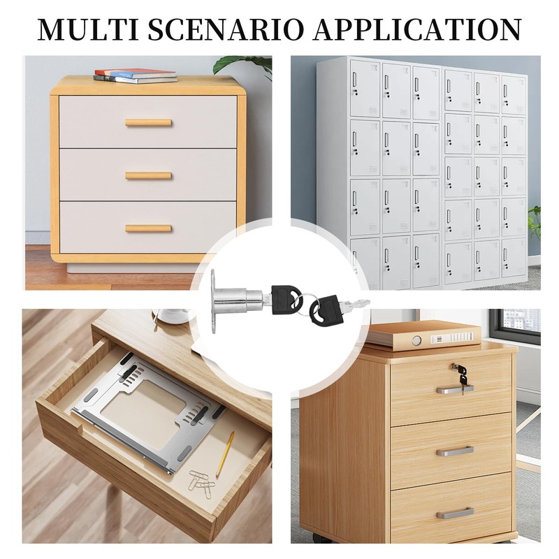 Standard ø19 mm Cupboard Locks with 2 Keys, Cabinet Lock
