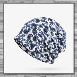 Rex Standard CH092 Knit Hat, Paisley Pattern, 2-Way Neck Warmer, Men's, Women's, Black