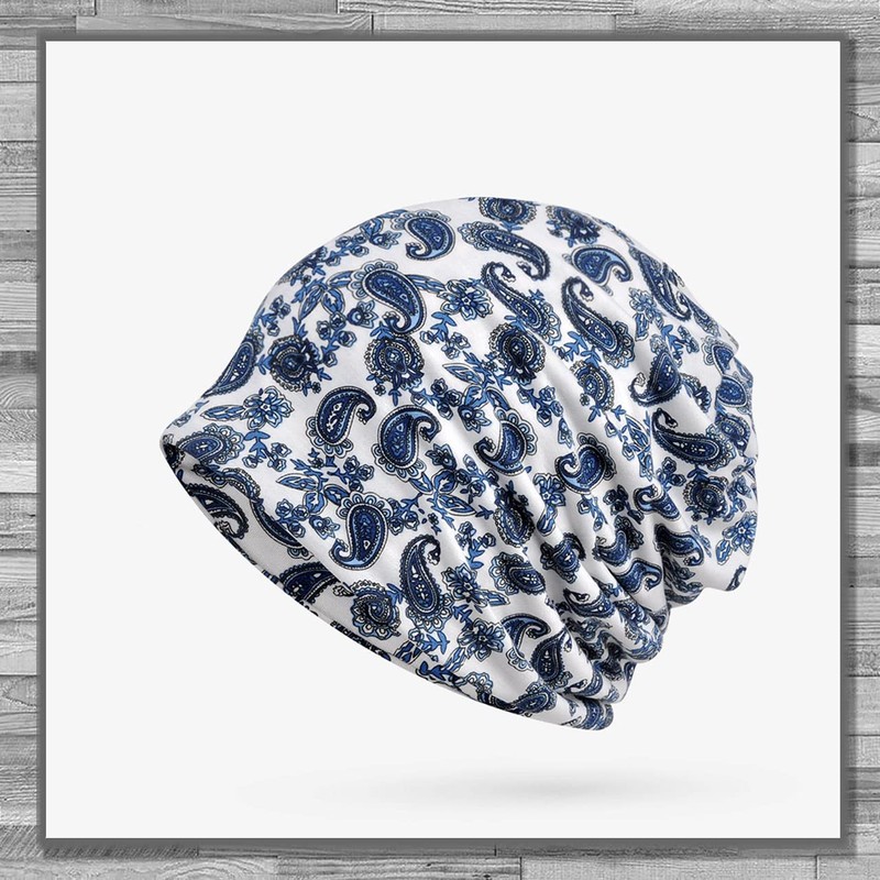 Rex Standard CH092 Knit Hat, Paisley Pattern, 2-Way Neck Warmer,