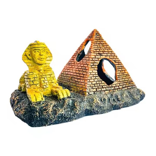 Aquatic Planet Pyramid Sphinx Roman Aquarium Ornament for Fish Tank