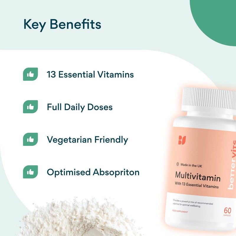 Bettervits Multivitamin | 13 Essential Ingredients | 100% RDA |