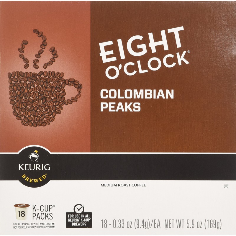 Eight O'Clock Colombian Peaks Medium Roast Coffee K-Cup Packs -