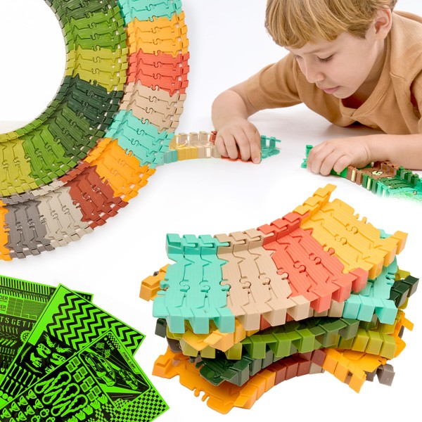 Extra 72 Track Pieces & 3 Glow Sticker Sheets Pack