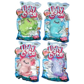 JA-RU Smushy Stuffed Axolotl Toy (4 Units Assorted) Ugly Cute Stretchy Twisty Animal Kids Toys for Boys and Girls. Smush Fidget Silly Squeez Stress Relief Axolotls Figure. 4743-4s
