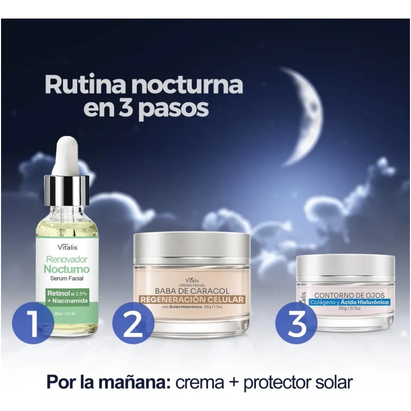 Kit Vitalis Baba De Caracol Y Colágeno Sérum Antiedad
