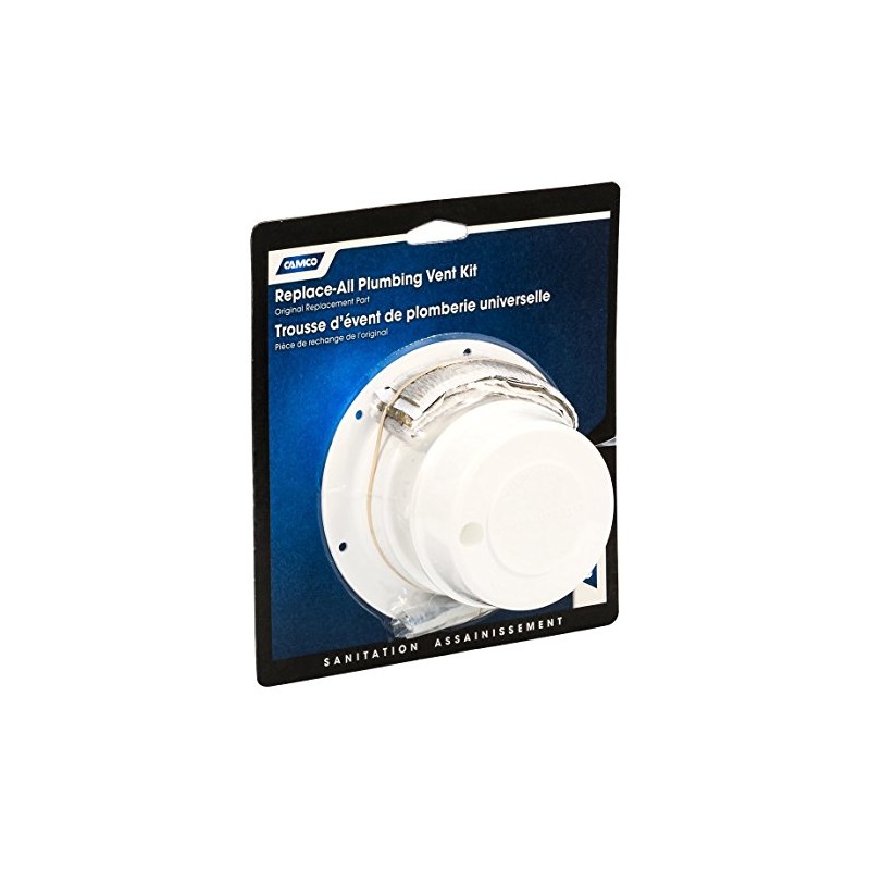 Camco 40033 White Replace-All Plumbing RV Vent Kit