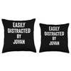 Distracted By Jovan Easily, Funny Jovan Throw Pillow, 16x16, Multicolor