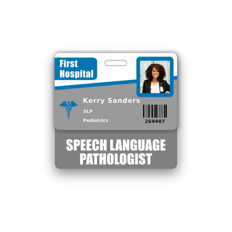Speech Language Pathologist Badge Buddy Horizontal w/Height & Weight Conversion