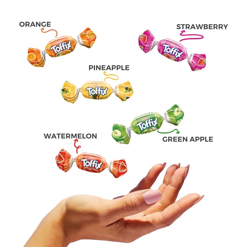 Toffix, Fruit Chews, Center-Filled Soft Fruit Chews Candy Individually Wrapped