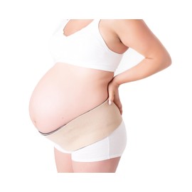 CABEA Flip-It Reversible Black and Beige Pelvic Support Belt a Belly Band for Men Women Pregnancy Postpartum Everyday (Medium)