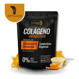 Biosuple sport Colageno Hidrolizado + Glucosamina + Curcumina Bolsa 300g Sabor Mandarina