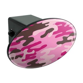 Graphics and More Pink Camouflage Oval Tow Trailer Hitch Cover Plug Insert