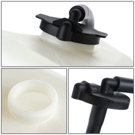 Auto Dynasty LX3014104 Factory Style Car Coolant Reservoir Overflow Bottle Tank with Cap and Hose Compatible with Lexus ES300 ES330 Toyota Camry 3.0L 3.3L Japan 2002-2006, Bare White