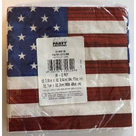 Party Creations Flag Paper Luncheon Napkin Patriotism Made in USA Stars Stripes Fourth July 4th