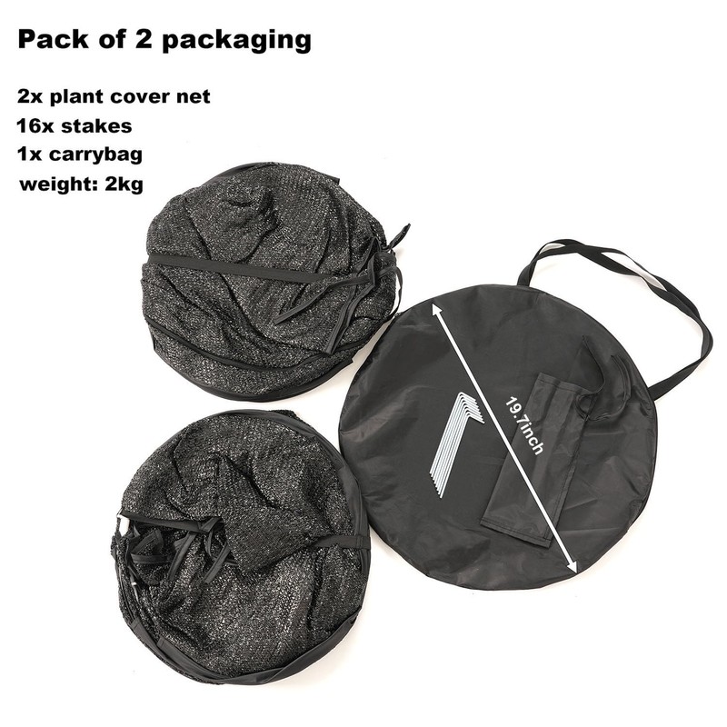 Porayhut Pop up Sunshade Cloth Pack of 2,Easy Open Crop