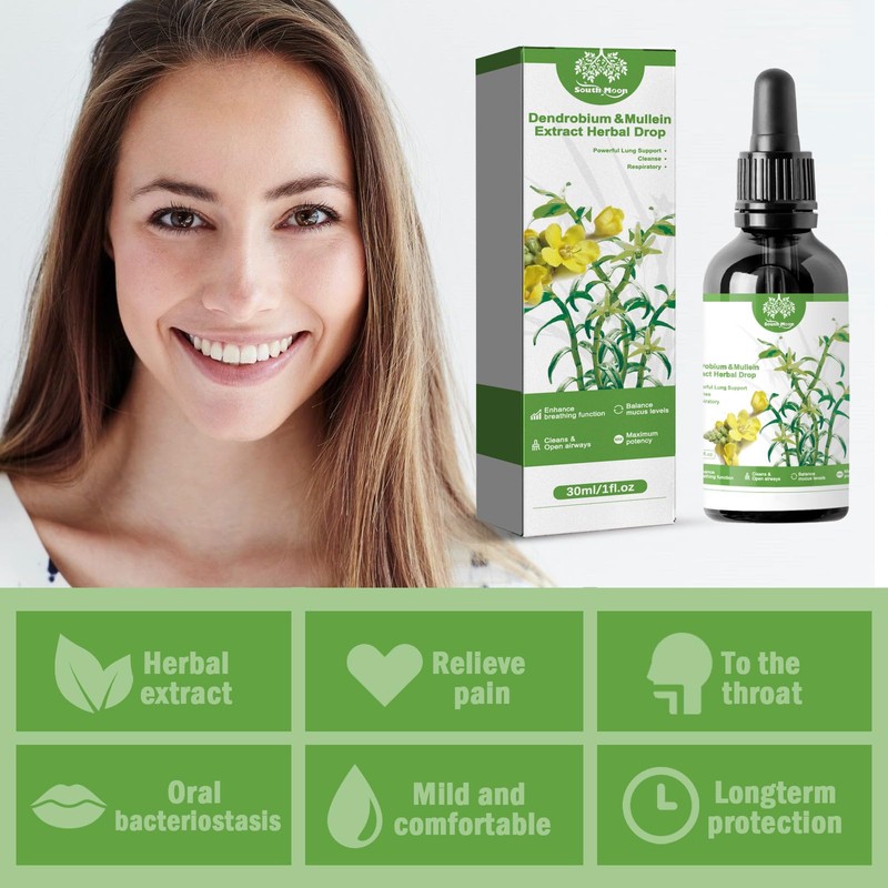 Mullein Leaf Extract For Lungs, Clearbreath Dendrobium & Mullein Extract