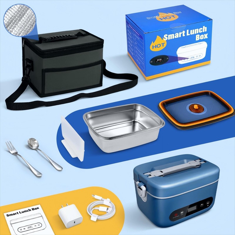 VYRALOFT Cordless Electric Lunch Box,24000mAh Battery Powered Self Heating Lunch