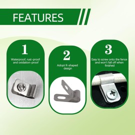 Wire Fence Clips, 99 Pcs Fence Clips with Screws, Stainless hog wire fencing with Screws, Cattle Panel Clips for 12-16 Gauge Welded Wire to Wood, Metal or Vinyl Fence(99 Kits)