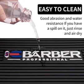 IEBARBER Magnetic Barber Mat for Station Barber Organizer Mat for Clipper Salon Station Tools with 6 Slots for Clippers Salon Barbershop Work Station Pads anti slip 19" X 12.5”-Black