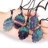 MANIFO Natural Crystal Gemstone Fox Pendant Necklace with Adjustable Woven