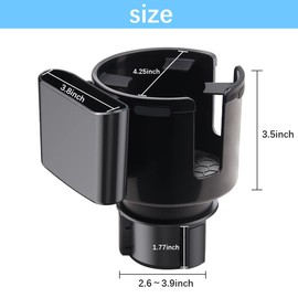 Car Cup Holder Expander with Offset Adjustable Base,Compatible with Large Cup Holder Expander for 18-40 oz Bottles and Mugsz, Fits Most Cup Holder, Diameter Bottles in 3.4"-4.4"