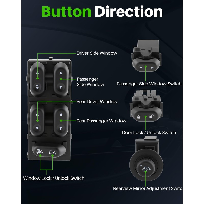 Dacall Master Power Window Switch Fits for Ford F-150 (2004-2008),