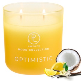 PartyLite Optimistic Scented, with Notes of Sparkling Mandarin & Tart Lemon, 14.1oz 2-Wick Ombre Jar Candle, 24-48 Hour Burn Time, Part of the Mood Collection, Refreshing Tropical, Perfect for Gifting