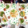 4 Pcs St Patricks Day Tablecloth Green with Assorted Shamrock