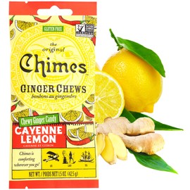 Chimes Cayenne Lemon Ginger Chews, Cayenne Lemon, 1.5 Ounce (Pack of 12)