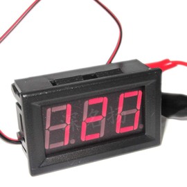 JacobsParts DC 5-120V 2-Wire Voltmeter 3-Digit LED Display Panel Volt Meter Digital Voltage Tester (Red)