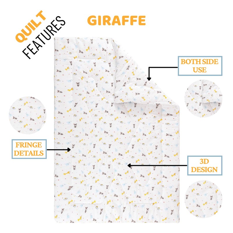 Baby Bees Giraffe Crib Quilt for Baby Boys and Girls